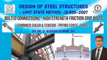DSS13|Design of Steel Structures|HighStrengthFrictionGripBolts|Combined Shear&Tension|PryingForce-P3