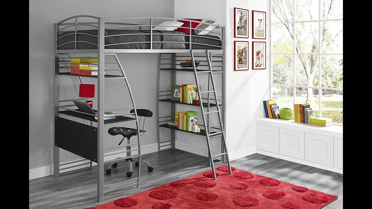 The Best 2018 Dhp Studio Loft Bunk Bed Over Desk And Bookcase