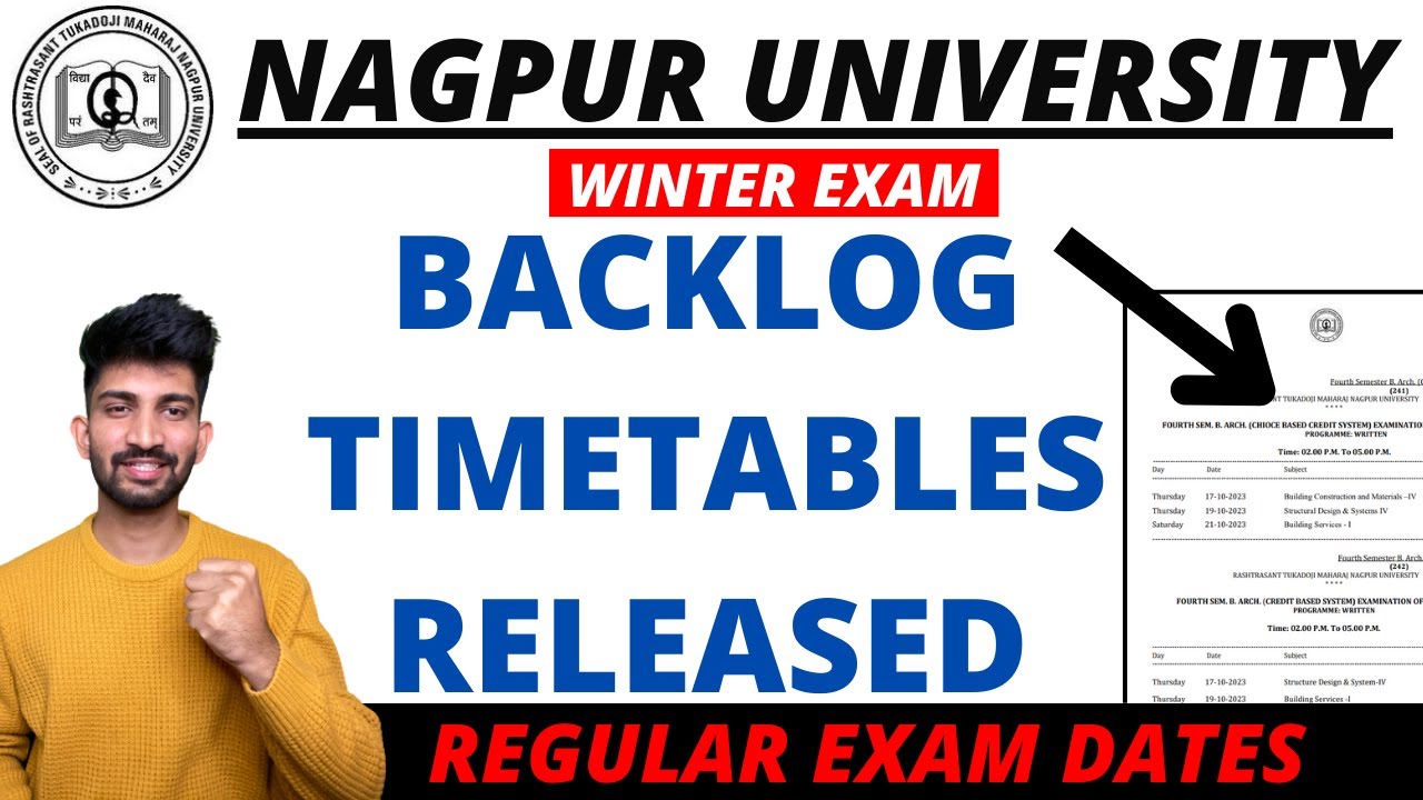 RTMNU Winter Exam Dates 2023 RTMNU Backlog Exam Timetable Released YouTube