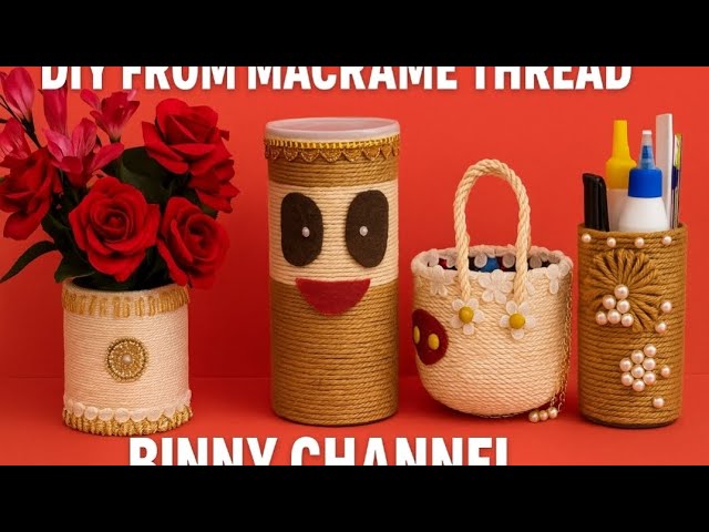 DIY Home Decor Using Macrame Thread |Easy Craft Ideas by Binny Channel