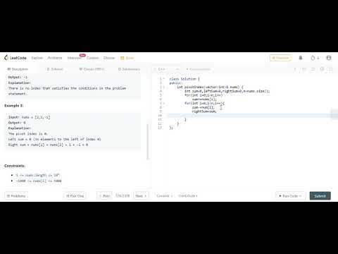 Leetcode 75-day study plan to ace technical Interviews, Problem 2  Find the Pivot Element