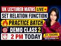 UK Lecturer Maths 2026 Live | Set Relation Function | Demo Class 2 | UK Lecturer / UP TGT PGT Maths