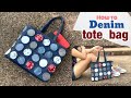 How to sew a small denim tote bags tutorial,cute denim tote bags tutorial, sewing bags from old jean