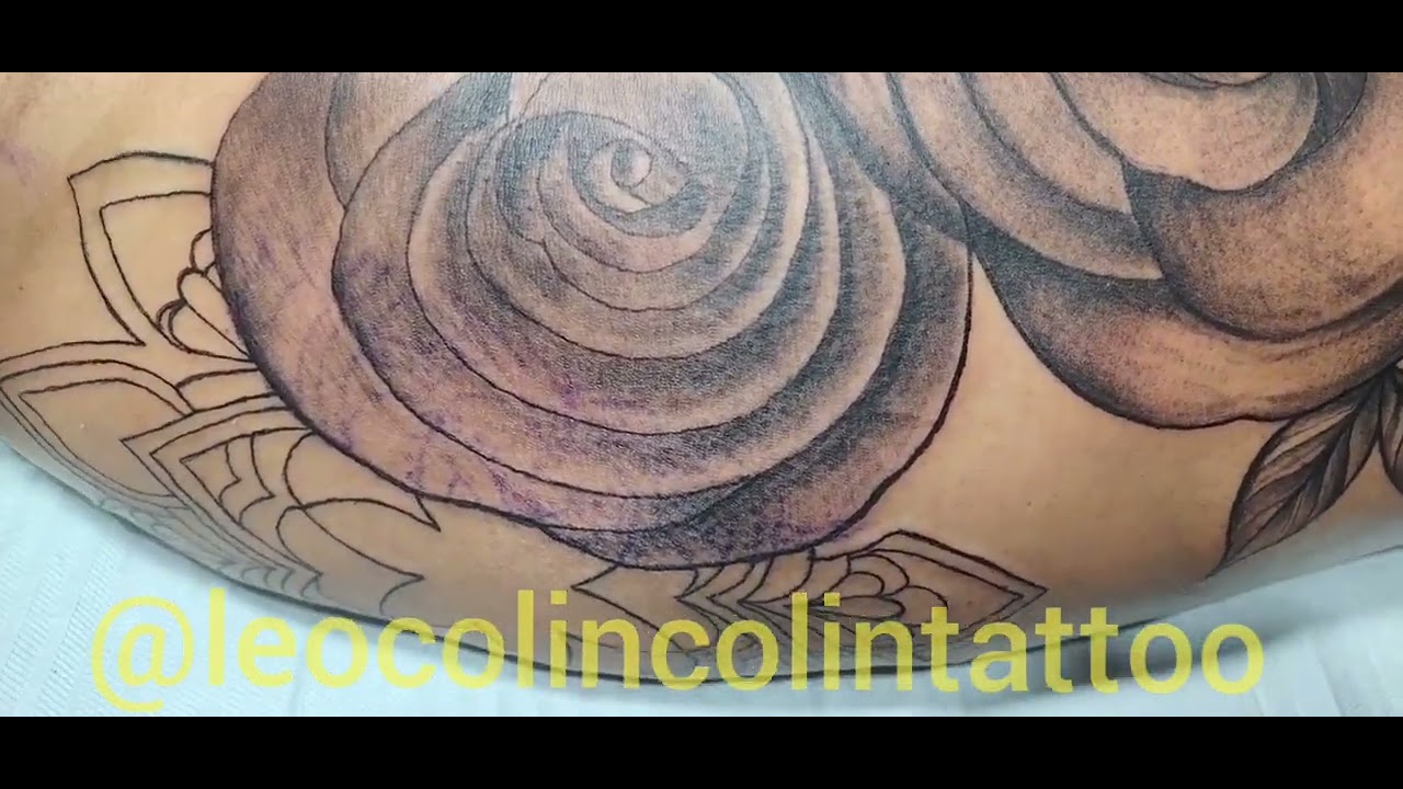 Veja linda tatuagem floral Rose tattoo Tatuagem sombreada