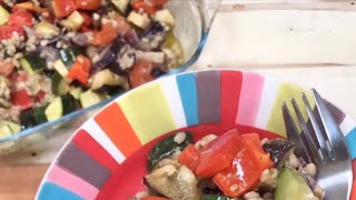 Simple & Delicious Roasted Ratatouille with a Harrisa & Tahini Dressing.  One to definitely make. screenshot 5