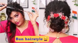 Traditional Bun Hairstyle खद स बनय सदर जड सड क सथ 