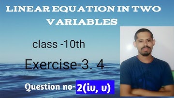 #cbse#ncert linear equation in two variables Exercise 3.4 Question no2(iv, v) class -10