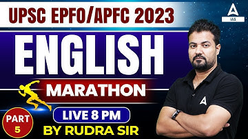 UPSC EPFO APFC 2023 ENGLISH MARATHON TOP MCQ BY RUDRA SIR