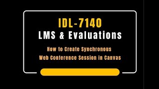 How to Create Synchronous Web Conference Session in Canvas