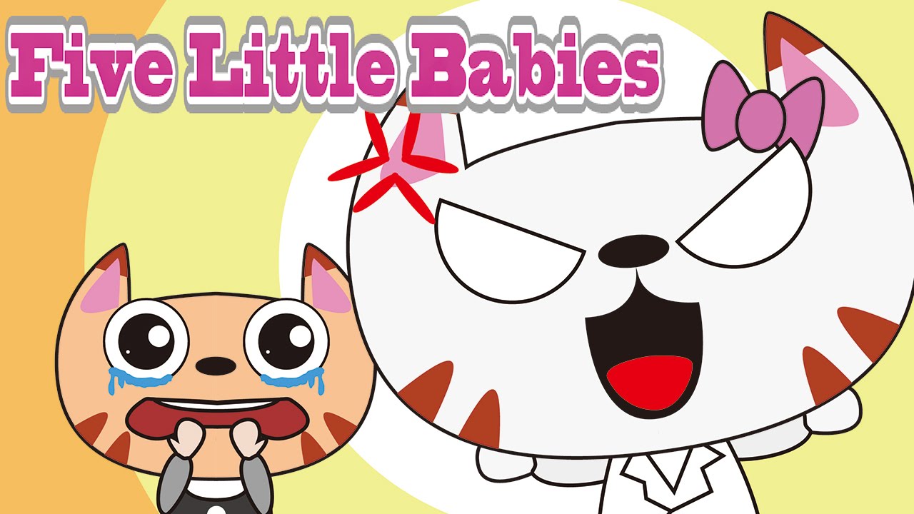 Five little Babies Jumping On The Bed Kittens | Children Nursery Rhyme | Kids Songs | Baby Puff Puff