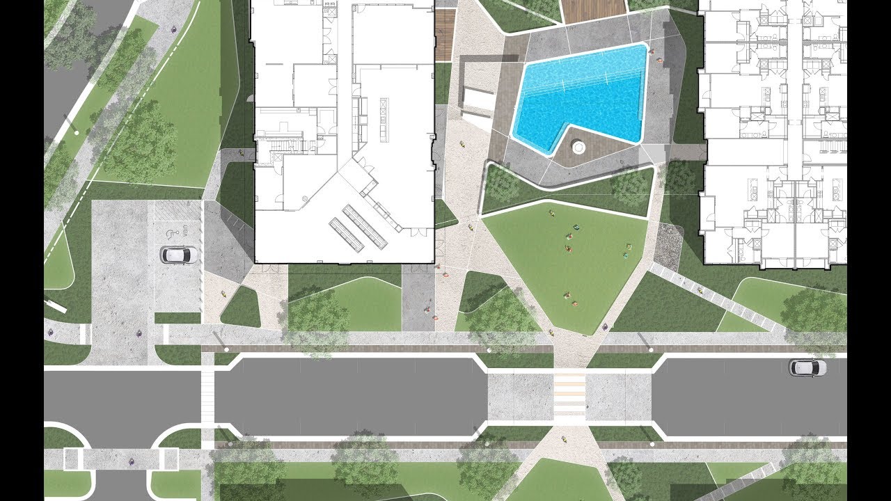 Architecture Site Plan Rendering - Photoshop - YouTube