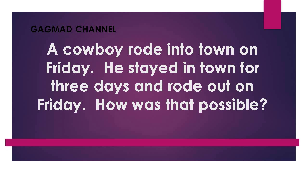 A cowboy rode into town on Friday - YouTube