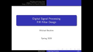 DSP - Video Lecture - Digital Filter Design - Part02