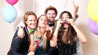 Friends enjoying in party photo booth | Stock Footage - Envato elements