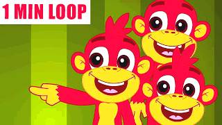 🎶 [2 MIN LOOP] Five Little Monkeys Remix🐒 Fun Dance Beats &amp; Silly Sound Variations | Nursery Rhymes