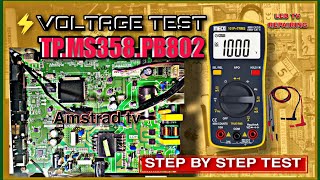 TP.MS358.PB802 Motherboard Voltage Checking | LED TV Repair Tutorial | Amstrad TV Voltage Test