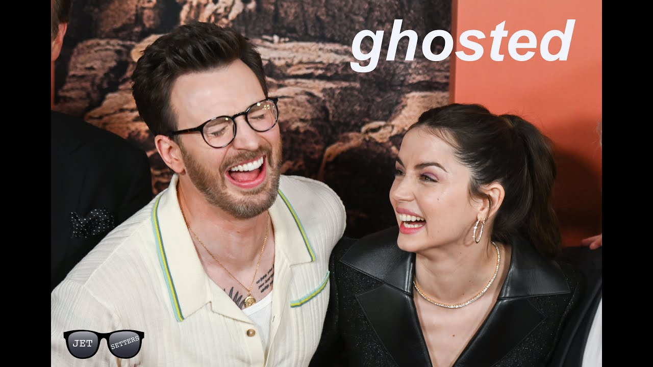 Chris Evans and Ana De Armas with cast at Ghosted Premiere #chrisevans #anadearmas