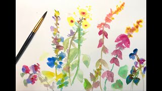 Aquarellblumen Blumen in Aquarell einfach leicht malen zeichnen nachmalen Kinder Anfänger Tutorial