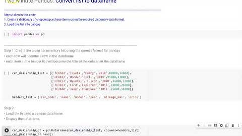 Convert Python list into Pandas DataFrame in 2 mins [Beginner]