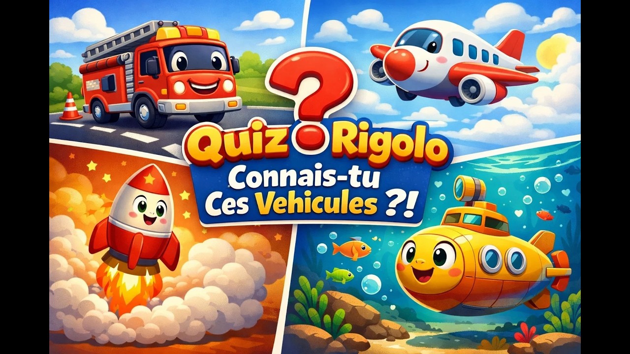 🚒 Quiz Véhicules et Transports pour Enfants - Tu Connais Tous les Engins ? 🚀