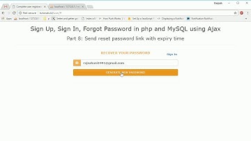 Send reset password link with expiry time in php mysql using phplibrary part 8