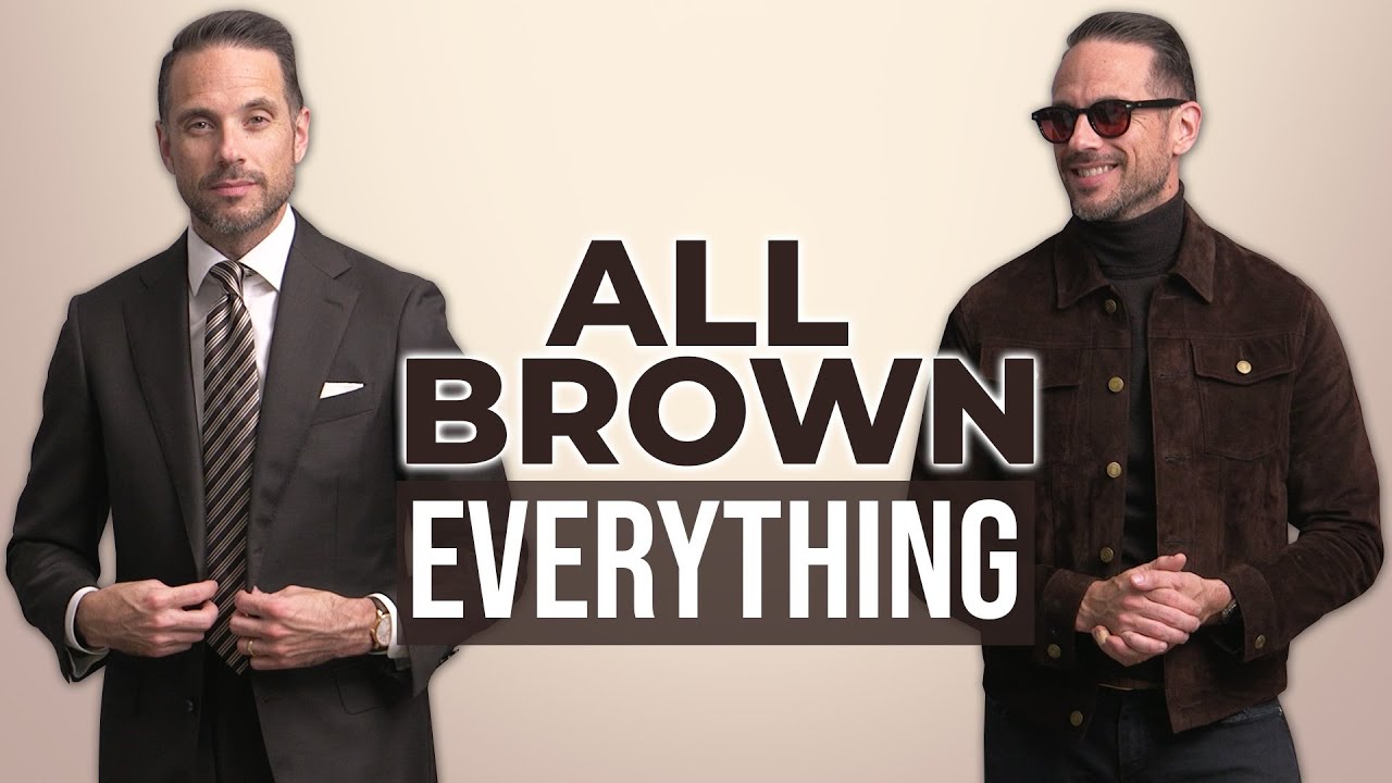 brown monochrome outfit men