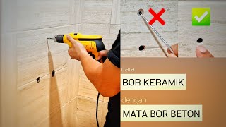 How to drill into ceramic tile without cracking it for a clean finish using a masonry bit.