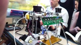 RepRapPro Huxley Printing on a Train