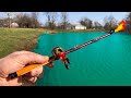 BBQ LIGHTER Rod Hooks Into the MYSTERY POND MONSTER!!!!