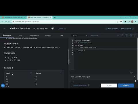 Chef and Donation Problems CodeChef