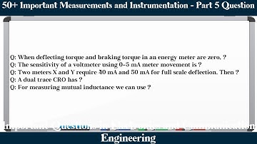 MCQ Questions Measurements and Instrumentation - Part 5 with Answers