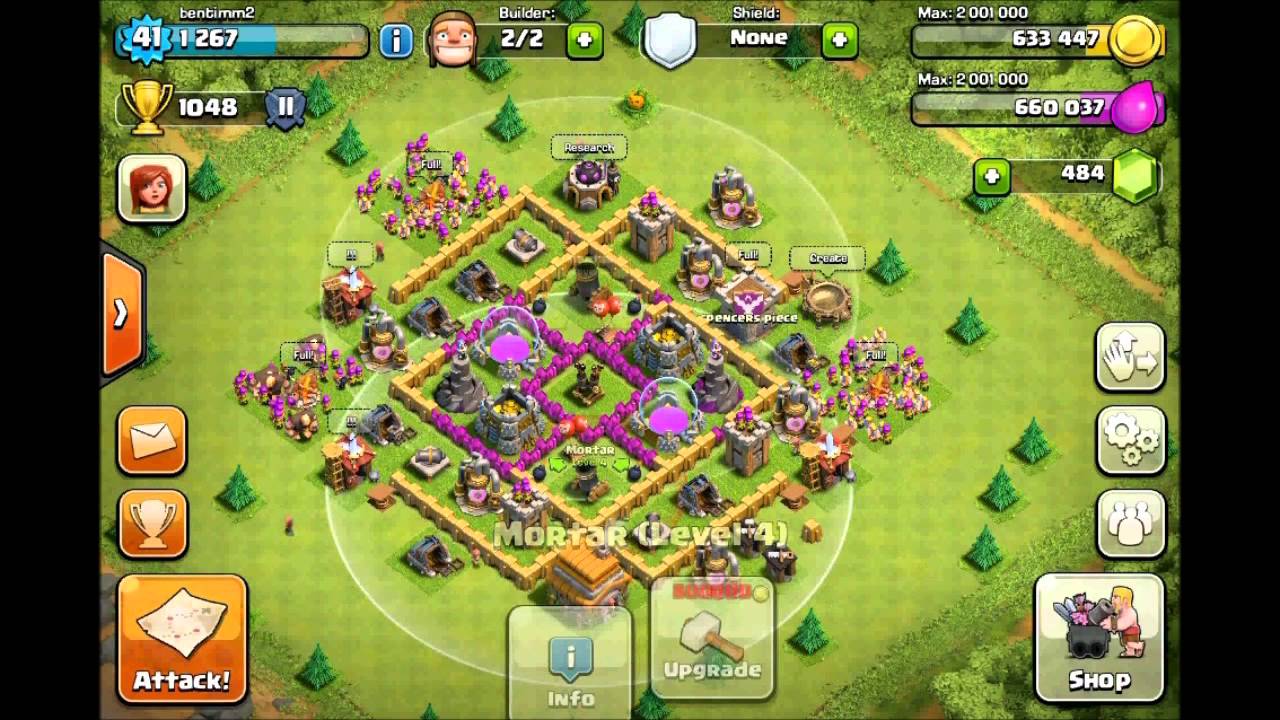 clash of clans town hall 6 base, best clash of clans farming base, coc th6...