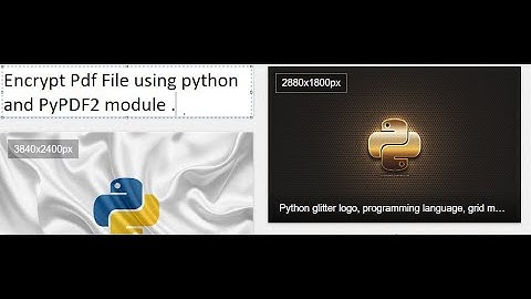 Pdf Encryption using python and custom password .PyPDF2 Module Expalin.