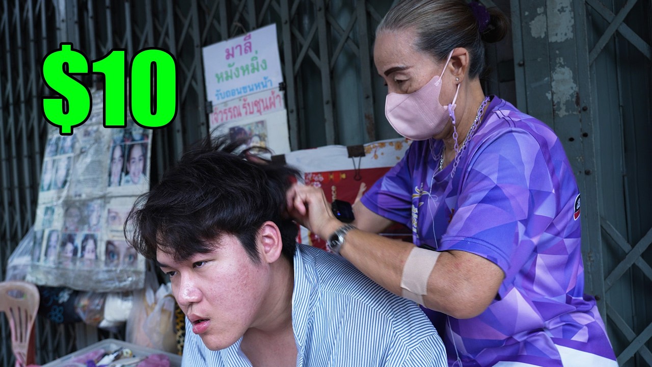 ASMR $10 Street Massage & Threading in Bangkok Chinatown