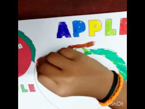 Kids Colour the picture of the 🍎 - YouTube