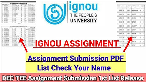 🔴IGNOU IMPORTANT NOTIFICATION || IGNOU ASSIGNMENT SUBMISSION 1st LIST UPDATED || CHECK YOUR NAME NOW
