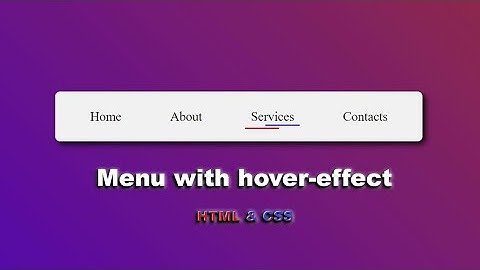 Как создать горизонтальное меню с hover effect HTML and CSS || Navigation menu HTML & CSS only