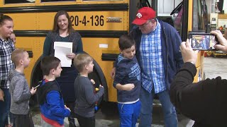 Students, parents surprise retiring Cabot school bus driver with heartfelt goodbyes