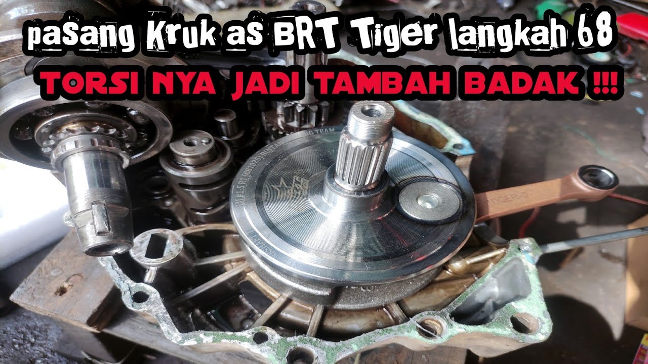 Установка коленвала BRT шаг 68 на двигатель Tiger