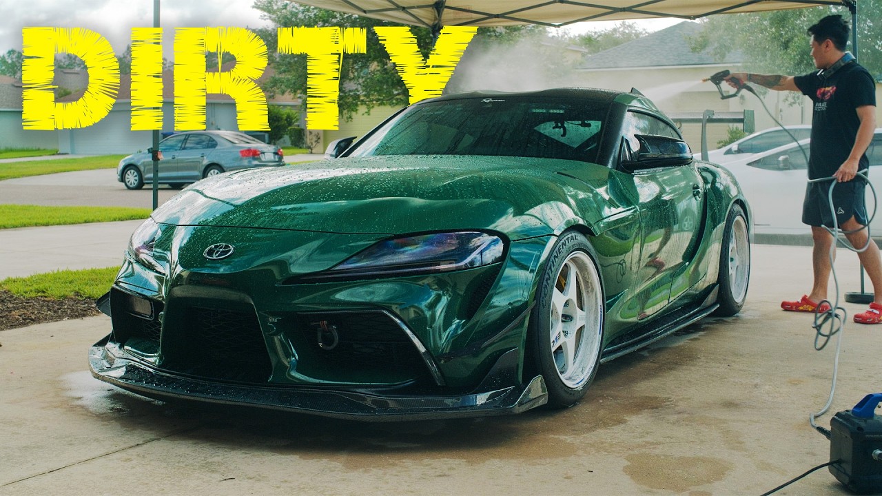POV: overdue wash on my Toyota Supra + morning coffee run (cinematic)