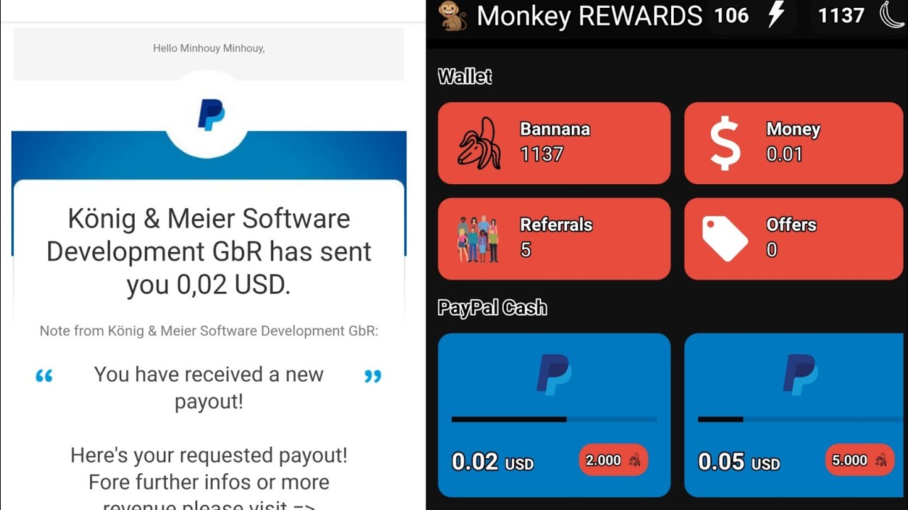 Withdraw 0.02$ paid loot monkey rewards app unlimited earning/KH ONLINE