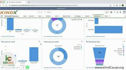 KindX Platform Salesforce Demo - Service Cloud Dashboard in Salesforce