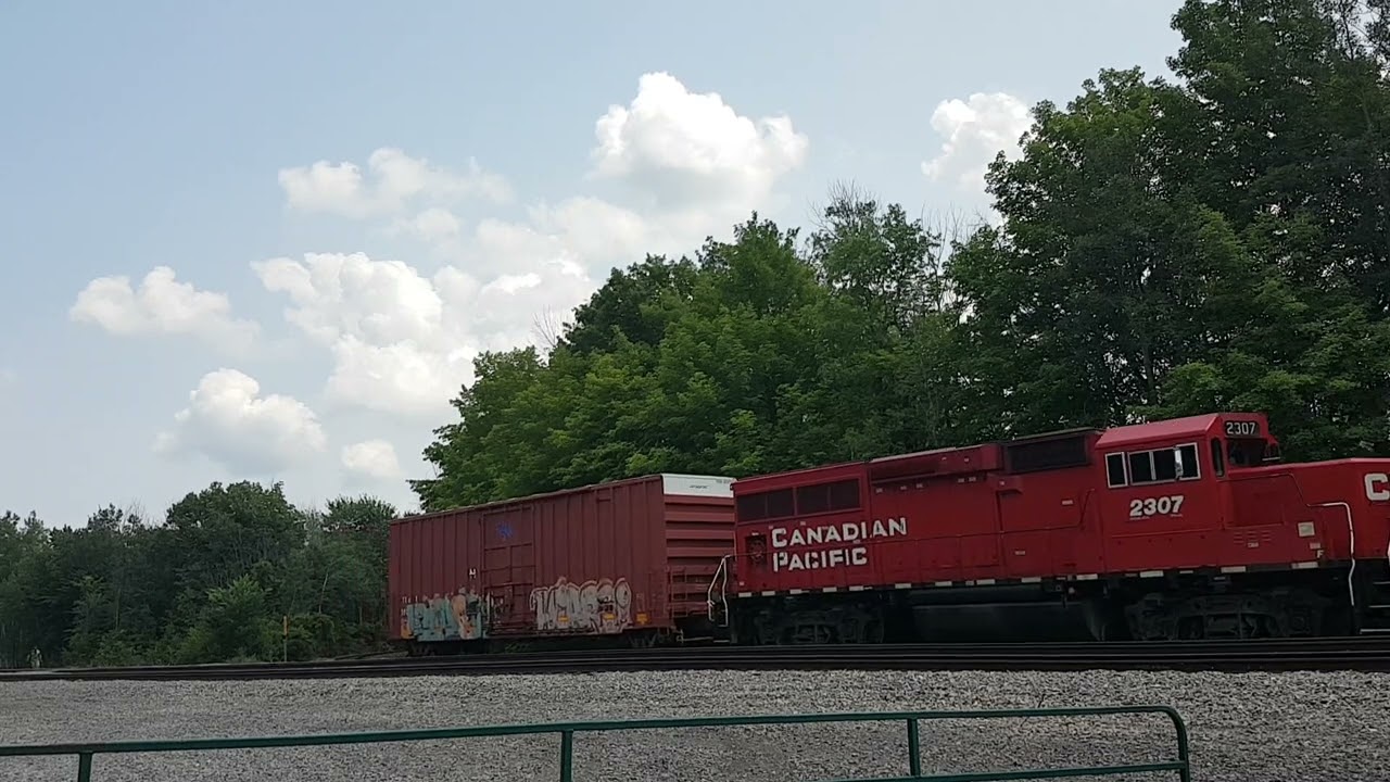 Canadian Pacific 231 lifting a boxcar at Bedell, Ontario. July 18, 2023.