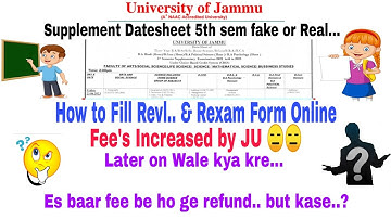 Ug 5th sem supply dateheet| How to Apply for Revl & Re-exam Online form of 5th sem| Fee Refund ??🤔🤔