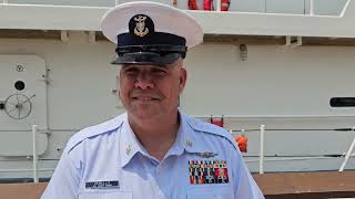 USCG Command Master Chief Jeremy P. DeMello at 2023 New York City Fleet Week.