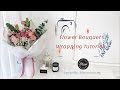 How to use korean wrapper with netting to wrap a flower bouquet tutorial || Cara Bungkus Bunga Buket