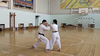 Seisan 十三 Kata Bunkai 分解 Samira And Ilnar Practice Gilmanshin Dojo Uechi Ryu Karate Hozonkai