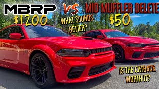 WHAT EXHAUST SOUNDS BETTER FOR THE DODGE CHARGER AND CHALLENGER: MID MUFFLER DELETE VS CATBACK