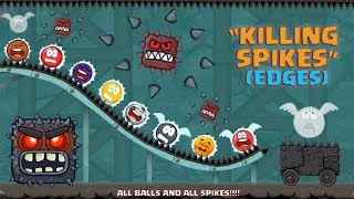 Red Ball 4 - All Balls Killed By All Spikes, Edges, Monsters & Bosses New Update