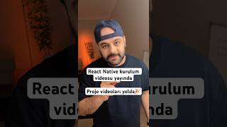 İlk eğitim videosu yayında 🎉 React native kurulumu yapmaya başlayın proje videoları geliyor 😄